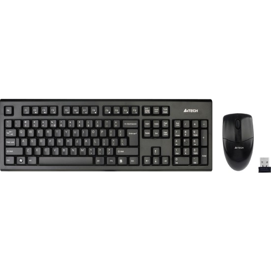 A4 TECH 4100 2.4Ghz Nano Kablosuz SET (Q Türkçe Multimedya Klavye + Optik Mouse)